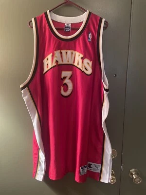 Vintage 90s Authentic Champion Shareef Abdur Raheem Jersey 3XL Atlanta Hawks - Image 1 of 4