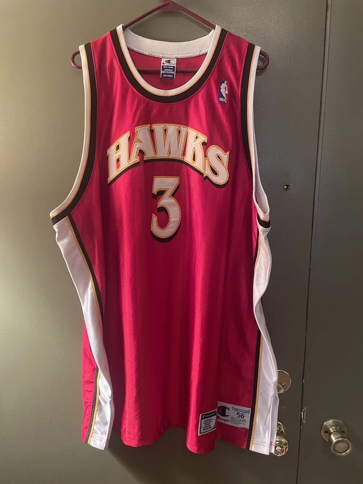 Vintage 90s Authentic Champion Shareef Abdur Raheem Jersey 3XL Atlanta Hawks - Image 1 of 4