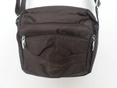 Bolso Bandolera Scarleton Marrón Nylon Viaje Lote de Bolsillos 9 x 8 pulgadas Foto 1 de 4