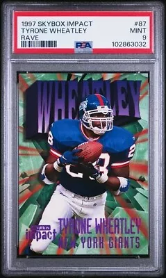 1997 Skybox Impact TYRONE WHEATLEY Giants RAVE 131/150 Rare 87 PSA 9 Total Pop 1 - Image 1 of 2