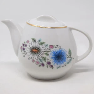 Teiera personale Lubiana vintage floreale made in Poland fiore danneggiato piccola - Foto 1 di 10