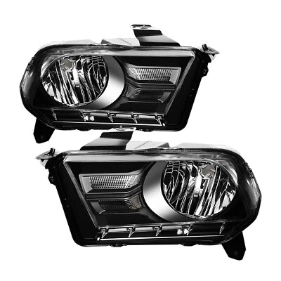 [Tipo halógeno] Para Ford Mustang 2010 2011 2012 2013 2014 Faros negros L+R Foto 1 de 4