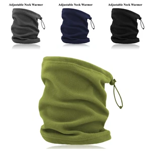 Neck Warmer Fleece Black Cycling Winter Adults Snood Mask Scarf Tube Face Unisex - Picture 1 of 12