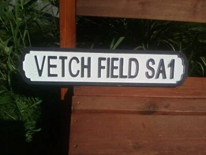  Insegna calcio VETCH FIELD SA1 finitura crepitante. Ottimo regalo per i tifosi di SWANSEA CITY. - Foto 1 di 1
