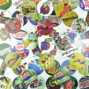 Lot of 50 Pogs Pepsi Cola from 1995 PepsiCo Cap Metro Milk Caps, NJ Made in USA - Picture 1 of 1
