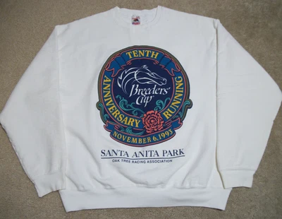VTG 1993 Breeders Cup Santa Anita Park Crew Neck Sweater Large - Image 1 of 4