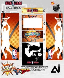 NBA Jam Arcade Graphics, Full set, stickers, decals, artwork AI Gen - Picture 1 of 4