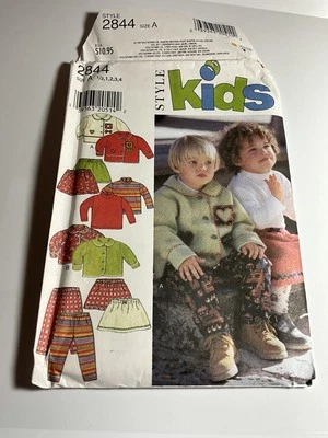 Style Kids Sewing Pattern # 2844 Jacket, Skirt, Top & Pants Size A (1/2-4) Uncut - Image 1 of 4