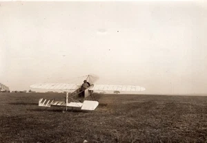 Französische Luftfahrt Paris Rom Luftrennen Gaget in Morane Eindecker altes Foto 1911 - Bild 1 von 4