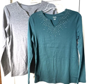 Women New Falls Creek Long Sleeve Nice-Neck Top size Small- Choice Color - Picture 1 of 5