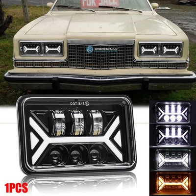 Faro LED DRL de 4x6 pulgadas señal de giro alta/baja para Plymouth Caravelle 1979-1989 Foto 1 de 4