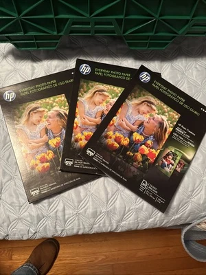 3 HP Everyday Photo Paper GLOSSY 8 1/2" x 11" 50 Sheets Photo Paper -150 Total - Image 1 of 4