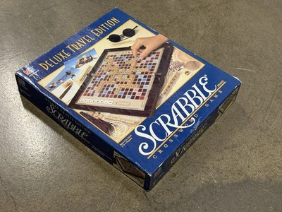 Scrabble Deluxe Travel Edition Crossword Game 1999 Milton Bradley 100% Complete  - Image 1 of 4
