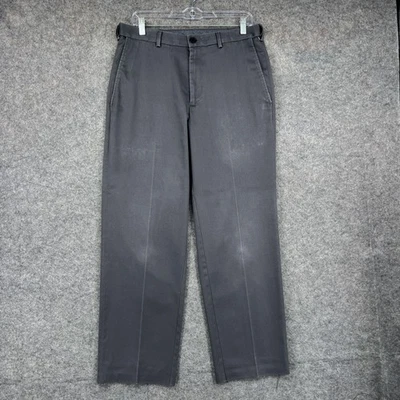 Pantalones Haggar Para Hombre 32x32 Gris Calce Clásico Premium Sin Hierro Caqui Chino Elástico Foto 1 de 4
