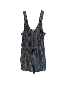 Pagliaccetto donna Derek Heart taglia L senza maniche righe anello metallo stampa boho azteca  - Foto 1 di 4