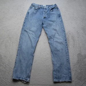 Agolde Jeans donna 31 blu anni 90 pizzico vita media denim dritto bottoni mosca preppy - Foto 1 di 15