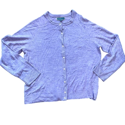 Cárdigan Púrpura Perla Botón Suéter Nuevo Con Etiquetas Karen Scott Nuevo Con Etiquetas Lavanda Largo Skeeve Foto 1 de 2