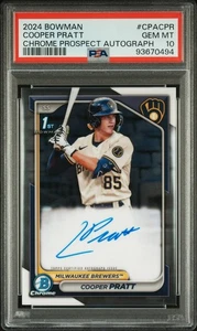 2024 Bowman Chrome Cooper Pratt Rookie Card RC Auto Signature PSA 10 Gem Mint - Picture 1 of 2