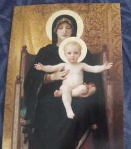 New 25 Religious Christmas Cards & Env Bouguereau Art The Seated Madonna - Picture 1 of 7