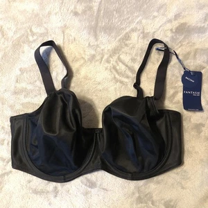 Sujetador de balcón Fantasie suavizante para mujer 34G negro sin costuras con aros FL4520 NUEVO CON ETIQUETAS - Imagen 1 de 11
