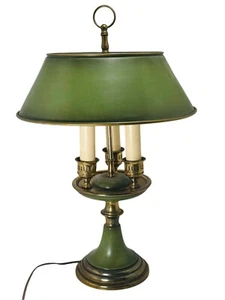 VTG French Bouillotte Lamp Century With Lampshade Working Metal Shade c1940’s - Picture 1 of 7