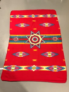 VTG St.Labre Indian School Blanket Throw Fleece Aztec Native Southwest 38”W x 61 - Picture 1 of 6