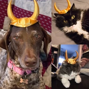 PET LOKI CROWN FOR DOG & CAT VARIANTS! MARVEL COSTUMES - Picture 1 of 10