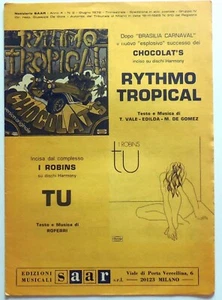 VINTAGE MUSIKPARTITUR RHYTHMO TROPICAL CHOCOLAT'S ROBINS TU - Bild 1 von 1