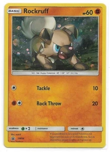 Promociones Pokémon Sol y Luna Estrella Negra 2016-21 #SM06 Rockruff Cosmos Holo - Imagen 1 de 1