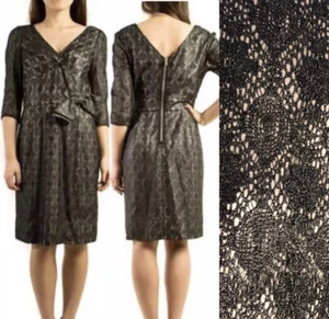 £315 • MARC BY MARC JACOBS •Black Glitter Knit Lace /Nude Dress Sz 8 UK. BNWT - Picture 1 of 10