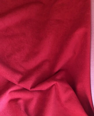 Red Polo Suede Fabric Upholstery Craft Shoes Cloth Material 54” Wide - Image 1 of 4