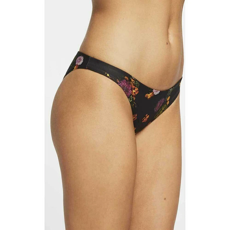 Hurley Women's Quick Dry Winter Reversible Surf Bikini Bottom Black Sz L