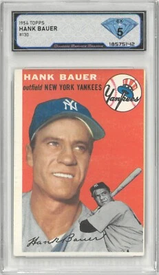 1954 Topps HANK BAUER #130 💎 DSG 5 EX - Image 1 of 2
