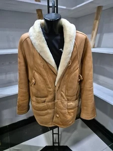 L.A.P.S SHEARLING montone usato PRE-OWNED uomo man marrone tg.54 XYR470L - Picture 1 of 14