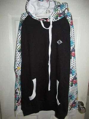 Sudadera con Capucha Enyce Negra Blanca Floral Lunares Pull Over Nueva con Etiquetas Foto 1 de 4