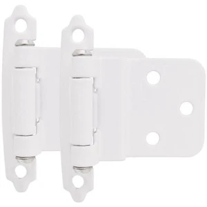 Amerock BP3428-W White Self-Closing Face Mount 3/8" Inset Hinge Pair - Picture 1 of 1