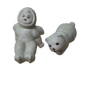 Jade Porcelain Polar Pals Snow Babies Polar Bear Set of 2 - Picture 1 of 9