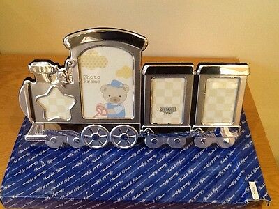 Baby Photo Frame,silver Plated,train,new Rrp £19.99 • 7.99£