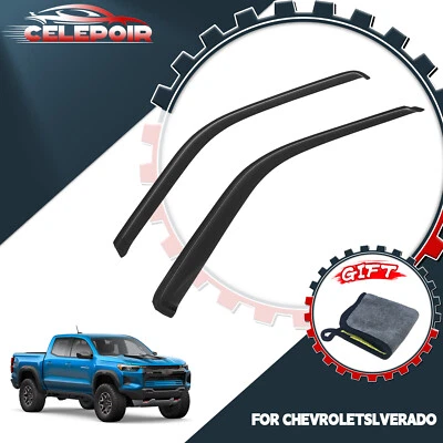 2 PCS Fits 88-98 Chevy GMC C1500 K1500 95-99 Tahoe 92-99 Yukon Window Visors - Image 1 of 4