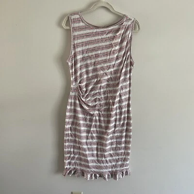 Vestido Max Studio Wmn L Blanco/Negro/Rojo Rayas Sin Mangas Volantes Dobladillo Nuevo con Etiquetas Foto 1 de 4