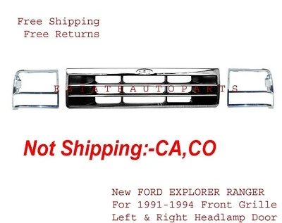 New FORD EXPLORER RANGER For 1991-1994 Front Grille Left & Right Headlamp Door Foto 1 de 4