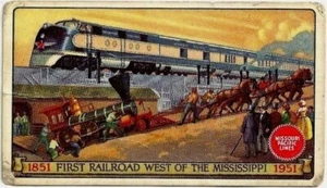 MISSOURI PACIFIC RAILROAD 1951 WALLET CALENDAR 1851 FIRST RR WEST OF MISSISSIPPI - Picture 1 of 2