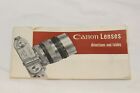 Canon Objektive Wegbeschreibung und Tische 1955 Booklet Canon II-S Kameras 