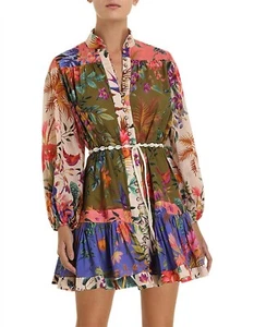 NWOT Zimmermann Tropicana Mini Dress Spliced - Size 2 / AU 12 / US 8 - Picture 1 of 11