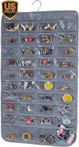 Hanging Jewelry Organizer, Double Sided 80 Pocket Jewelry Chain Storage Bag 2... - Picture 1 of 1