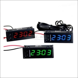 LED Embedded Indoor Outdoor Car Clock Date Thermometer Voltage Monitor Modified - Picture 1 of 5