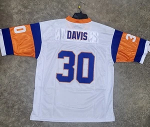 Camiseta deportiva de los Denver Broncos Terrell Davis # 30 blanca naranja retroactiva - Imagen 1 de 2
