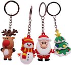 4pcs Christmas Keychains Xmas Ornaments Christmas Tree Santa Claus Snowman Elk
