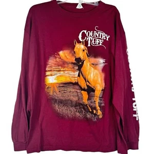 Y2K Vintage Country Tuff Western Horse T-Shirt Size XL 2000s Equestrian Farmcore - Picture 1 of 9