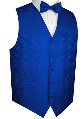 Men's Paisley Formal Tuxedo Vest, Bow-Tie & Hankie set. Wedding, Prom, Cruise - Image 1 of 2
